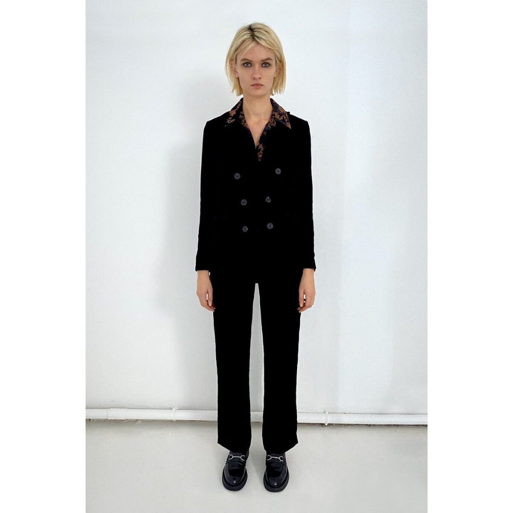 Zara | NWT Velvet Pants Black XS